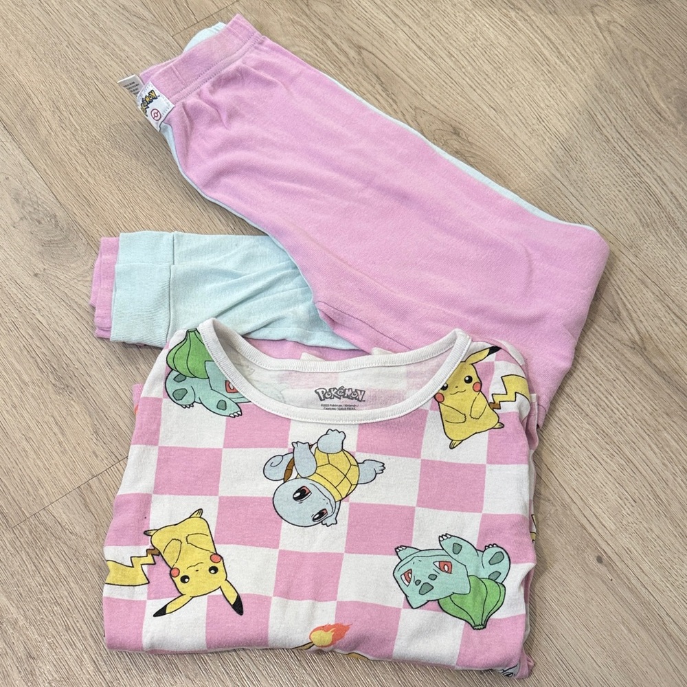 Pokemon Pink and White Kids Pajama Set
